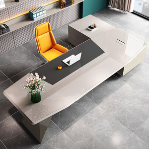 Scrivania Direzionale a L di Design Moderno, Facile da Montare, Set Scrivania e Sedia per <span class=keywords><strong>Ufficio</strong></span> CEO, Scrivania Esecutiva - Product Image 4