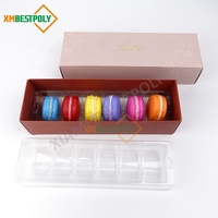 Boîte cadeau pliante en papier pour macarons, personnalisée, 6 packs, avec inserts, pour pâtisserie, dessert, chocolat, présentoir pour événements