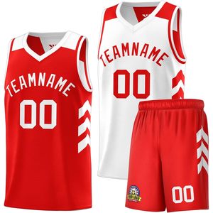 Maillot de basket-ball réversible personnalisé pour hommes et jeunes, avec nom, numéro et logo sublimés, col en V, tissu respirant, vêtements de sport - Product Image 1