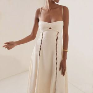 Nuevo Vestido Casual de Otoño de Alta Calidad a Bajo Precio, Vestido Casual Maxi de Lino y Algodón con Tirantes Finos de Alta Gama para Mujer - Product Image 3