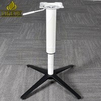Support de bureau pivotant en métal à hauteur réglable et croisée Bistro Café Ordinateur portable avec cylindre à ressort à gaz
