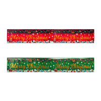 Weihnachten Neujahr Quaste Regen Seide Vorhang Digital gedruckt Holiday Party Ballon Hintergrund Vinyl Flagge Dekoration Top Banner