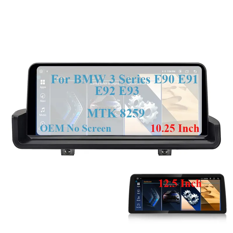 Reproductor Multimedia Central 10,25 "12,5" Android 13 MTK 8581 128G Apple Carplay navegación GPS para BMW Serie 3 E90 E91 E92 E93