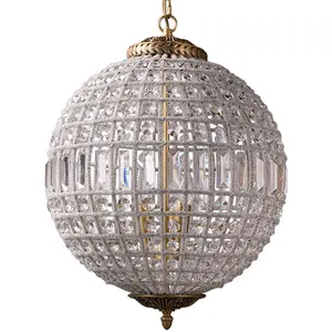 Simig lighting vintage retro Luxury ball round shape style K9 crystal chandelier lamp for hotel decoration