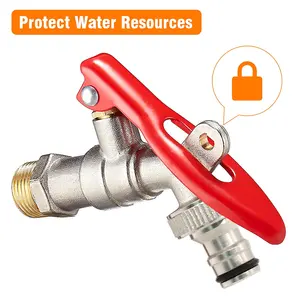 TMOK économie d'eau 1/2 "pouces verrouillable robinet d'eau de jardin en laiton robinet Bibcock avec cadenas