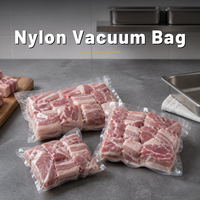 Sac sous vide en nylon de qualité alimentaire, transparent et lisse, avec trois soudures latérales, taille personnalisée pour l'emballage du porc cru