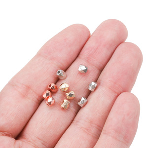 CCB Diamond Square Beads Metal <b>Spacer</b> Beads For Jewelry Making 8mm Gold Rhodium Plated Loose Beads AC0470 - Product Image 5