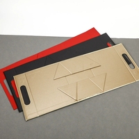 Boîte cadeau en carton texturé mat avec poignée découpée en triangle, pliable, pour gâteaux de lune et autres cadeaux alimentaires