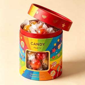 Tube en papier imprimé personnalisé coloré avec fenêtre transparente, boîte cylindrique de qualité alimentaire pour bonbons, emballage cadeau pour bonbons sucrés - Product Image 2