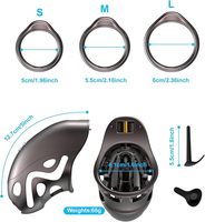 Jaula eléctrica de castidad masculina, jaula para pene con control remoto con 6 intensidades E-Stim, cómodo juguete sexual con bloqueo de bondage para hombres.