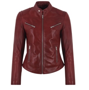 Custom 100% Genuine Red Nappa Leather <b>Women</b>’s <b>Jacket</b> Classic Fit Premium Hardware Private Label OEM/ODM Bulk Wholesale Modern - Product Image 1