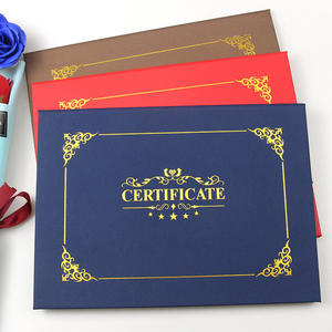 Nouvelle conception <span class=keywords><strong>de</strong></span> dossier <span class=keywords><strong>de</strong></span> diplôme en cuir PU A4 avec feuille d'or pour certificat - Product Image 5