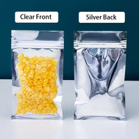 Sac à fermeture éclair en feuille d'aluminium argentée fenêtre transparente emballage en plastique sac alimentaire transparent avec fermeture à glissière