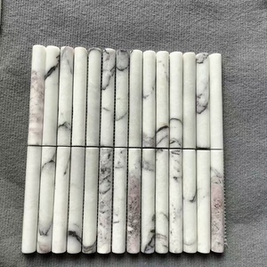 Bianco Carrara Carreaux <span class=keywords><strong>de</strong></span> mur en mosaïque <span class=keywords><strong>de</strong></span> travertin en <span class=keywords><strong>marbre</strong></span> cannelé Panneaux <span class=keywords><strong>de</strong></span> <span class=keywords><strong>porte</strong></span> polis Douche Garantie 1 an Garniture <span class=keywords><strong>de</strong></span> crayon personnalisée - Product Image 4