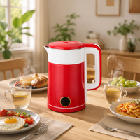 Bouilloire électrique en acier inoxydable 1,8 L 1500 W à ébullition rapide avec arrêt automatique 360° °   Chauffe-eau à base rotative pour la maison