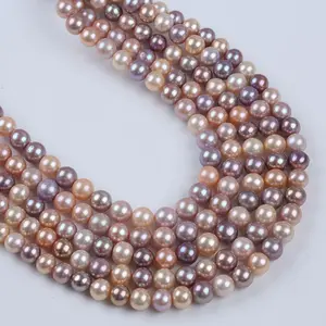10-12mm venta al por mayor de alta calidad brillo suelto perla de agua dulce hebra Edison perla redonda