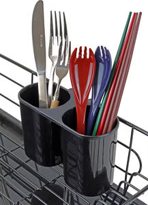 Cesta de escurridor de platos de metal con bandeja Estante de secado de platos naranja para flujo de tipo horizontal - Product Image 6