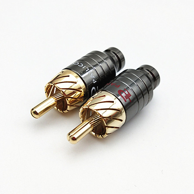 High Quality  Gold Plated Copper RCA Plug Audio Male Connector Wire Diameter 5mm