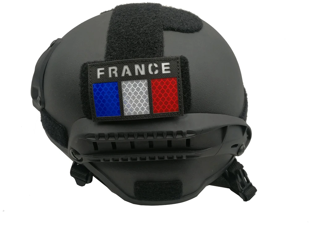 Patch Militaire France Infrarouge IR – Écusson Scratch Camo Police Armée – Patch Velcro Tactique Airsoft Gilet Tactique