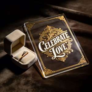 Invitation personnalisée en acrylique épais avec calligraphie sérigraphiée, carte souvenir de luxe pour mariage et événements d'entreprise - Product Image 1