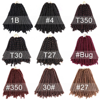 Multi Color 14Inch Soft Dread Faux Locs Straight Crochet Braids Extensions de cheveux synthétiques pour des styles naturels pour les femmes