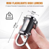 7 modes d'éclairage, lampe torche portable avec batterie externe, indice de protection IP67, mini lampe torche USB-C rechargeable, LED COB, lampe torche en plastique pour le camping