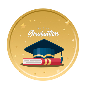 DAMAI - Juego de Vajilla Desechable Personalizado para Fiestas de Graduación, Platos de Papel Negros y Dorados para Decoraciones de Fiestas de Graduación - Product Image 2