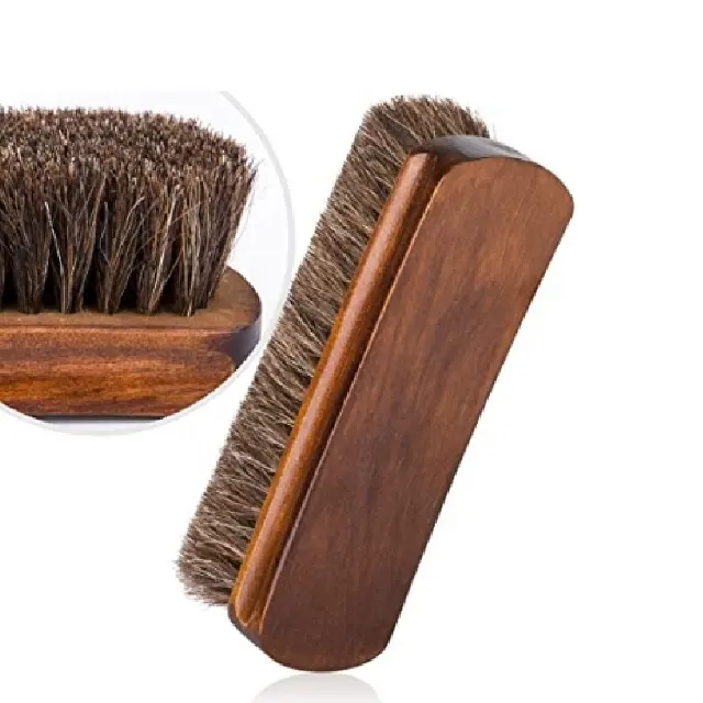 Houten Handvat Paardenhaar Haren Paard Haar Borstel Schoenen Boot Polish Buffing Brush Care