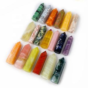 批发透明石英尖碑紫水晶愈合石天然水晶点棒水晶石英塔 - Product Image 4