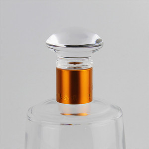Tapón de Vino Redondo de Vidrio Prensado y Pulido, Antiderrames, en Forma de Bollo, Cristal <span class=keywords><strong>K9</strong></span> Grabado, Cierre a Presión, Logotipo Personalizado, 750 ml, Blanco - Product Image 5