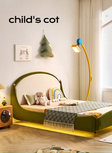 Cama Infantil <span class=keywords><strong>de</strong></span> 1.2 m, Alfombra Mágica Verde, Cuna Flotante <span class=keywords><strong>de</strong></span> Princesa, <span class=keywords><strong>Madera</strong></span> Maciza, Terciopelo Afelpado, para Dormitorio, Comedor, Sala <span class=keywords><strong>de</strong></span> Estar, para Niños - Product Image 3
