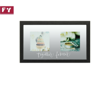 Cadre photo rectangulaire décoratif de bureau au design moderne et luxueux en miroir noir, idéal pour un cadeau d'anniversaire de mariage