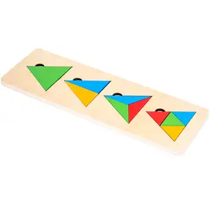 Customized Sensorial Toys Montessori Education Material Equipment geometry shape combination matching block puzzle game