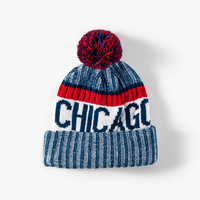 Bonnet en tricot chaud d'hiver personnalisé avec pompon, style à revers, logo brodé, lettres jacquard, unisexe, homme, femme