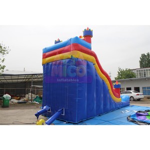 Scivolo d'Acqua Gonfiabile Gigante a Tema Castello, Rosso e <span class=keywords><strong>Blu</strong></span>, Doppia Corsia con Piscina per <span class=keywords><strong>Noleggio</strong></span> Commerciale Estivo e Carnevale - Product Image 4