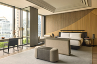 Meubles de salon pour suite présidentielle d'hôtel 5 étoiles, canapé contemporain, ensemble de table basse, structure en bois de frêne, rembourrage élégant, chambre VIP