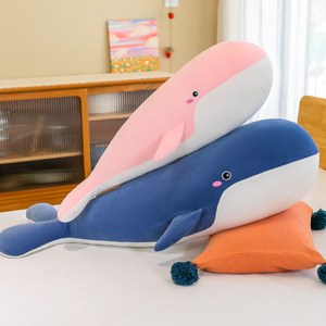 Cuscino Decorativo a Forma di <span class=keywords><strong>Balena</strong></span> Blu e <span class=keywords><strong>Rosa</strong></span> con Logo Personalizzato, Peluche di Cetaceo, Cuscino per Seduta a Forma di Delfino, Bambola di Peluche per Bambini, Giocattoli di Animali Marini - Product Image 2