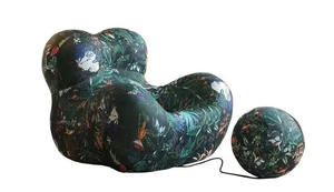 Ensemble de fauteuils de détente modernes en tissu avec repose-pieds, éponge haute densité compressible, mobilier modulaire pour la maison - Product Image 2