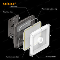 Luminaire LED de canopée avec capteur micro-ondes 40W 60W 80W 100W, lampe de plafond pour station-service, étanche IP65, éclairage extérieur pour auvent de station-service