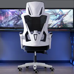 Kursi Game Desain Modern Ergonomis, Kursi Gaming Sandaran Tangan Dapat Disesuaikan untuk Kantor dan Rumah dengan Roda