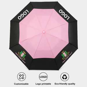 Parapluie compact de voyage, imperméable au soleil et à la pluie, moderne, 21 pouces, ouverture automatique, double couche, aération, logo personnalisé, pliable en 3 sections - Product Image 3