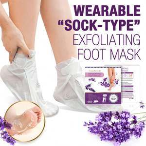 มาส์กลอกเท้า3แพ็คมาลาเวนเดอร์ผสมของเหลวสูตรสำหรับส้นเท้าแตกผิวตาย & แคลลัสเด็กทารกผิวนุ่มเรียบเนียน - Product Image 5