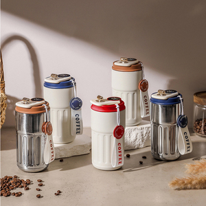 Özel 450ml sıcaklık göstergesi Tumbler çift duvar paslanmaz çelik yalıtımlı taşınabilir termos kahve kupa - Product Image 2