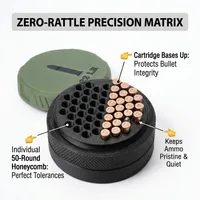 Boîte de rangement modulaire en plastique pour munitions 22 LR, 50-500 compartiments, distributeur tactique emboîtable, conteneur empilable fileté, sac de transport pour la chasse