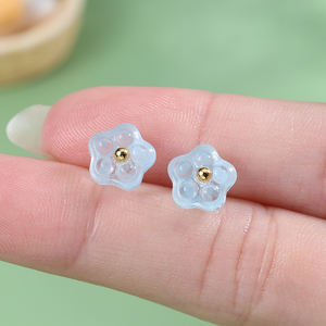 नई शैली जेली फूलों की बालियां घाटी फैशन बालियां मीठे ताजा फूलों के बालियां मीठे मीठे फूलों की कान के लिए - Product Image 3