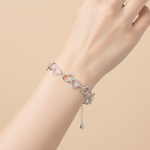 Bracciale a catena a forma di cuore in zircone di nuovo Design 925 braccialetto da donna in argento Sterling Pulsera De Amor - Product Image 2