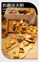 Modèle de simulation de gaufre à la crème de fraises, pour la décoration de table de desserts, l'affichage en boulangerie et la photographie d'échantillons