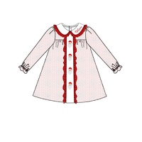 Puresun costume de vacances personnalisé Santa broderie bébé fille vêtements rouge à pois filles tenues pour Noël