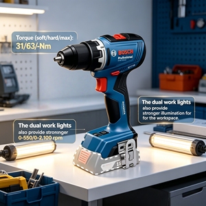 <span class=keywords><strong>Perceuse</strong></span> sans fil <span class=keywords><strong>Bosch</strong></span> GSR 18V-65 sans balais, 18V, 63 Nm, couple élevé, outil pour espaces restreints, anti-retour de visseuse, outil électrique - Product Image 1