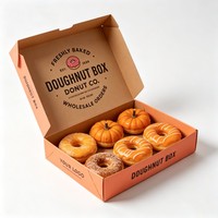 Boîtes cadeaux pour beignets avec logo personnalisé, en matériau recyclé, pliables, pour gâteaux, biscuits, brownies, cookies, beignets